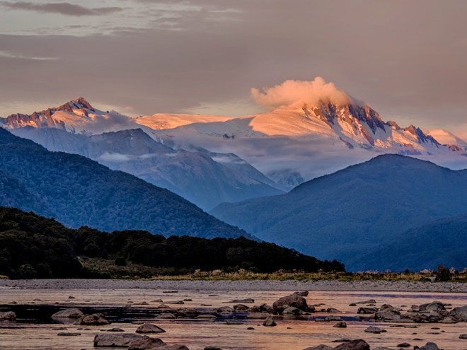 Sunset over Mount Hooker